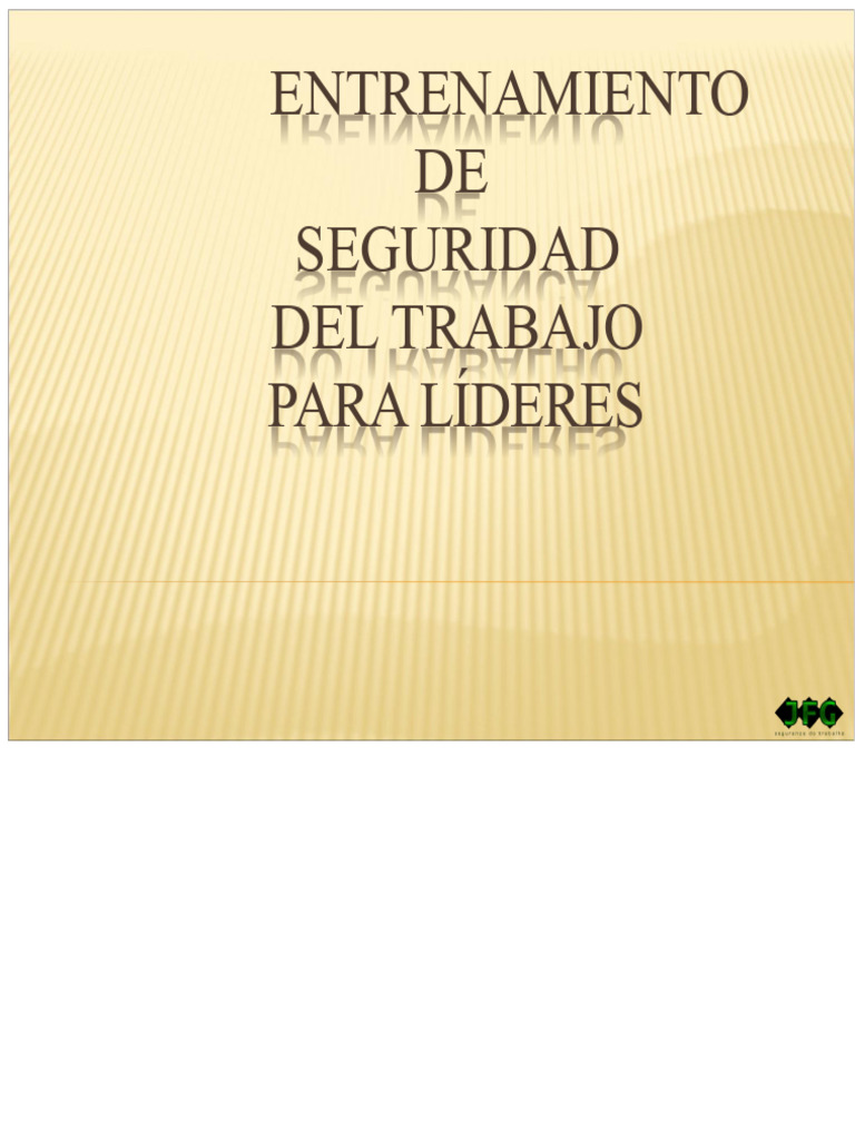 Entrenamiento en Seguridad Laboral para Líderes | PDF | Seguridad y ...