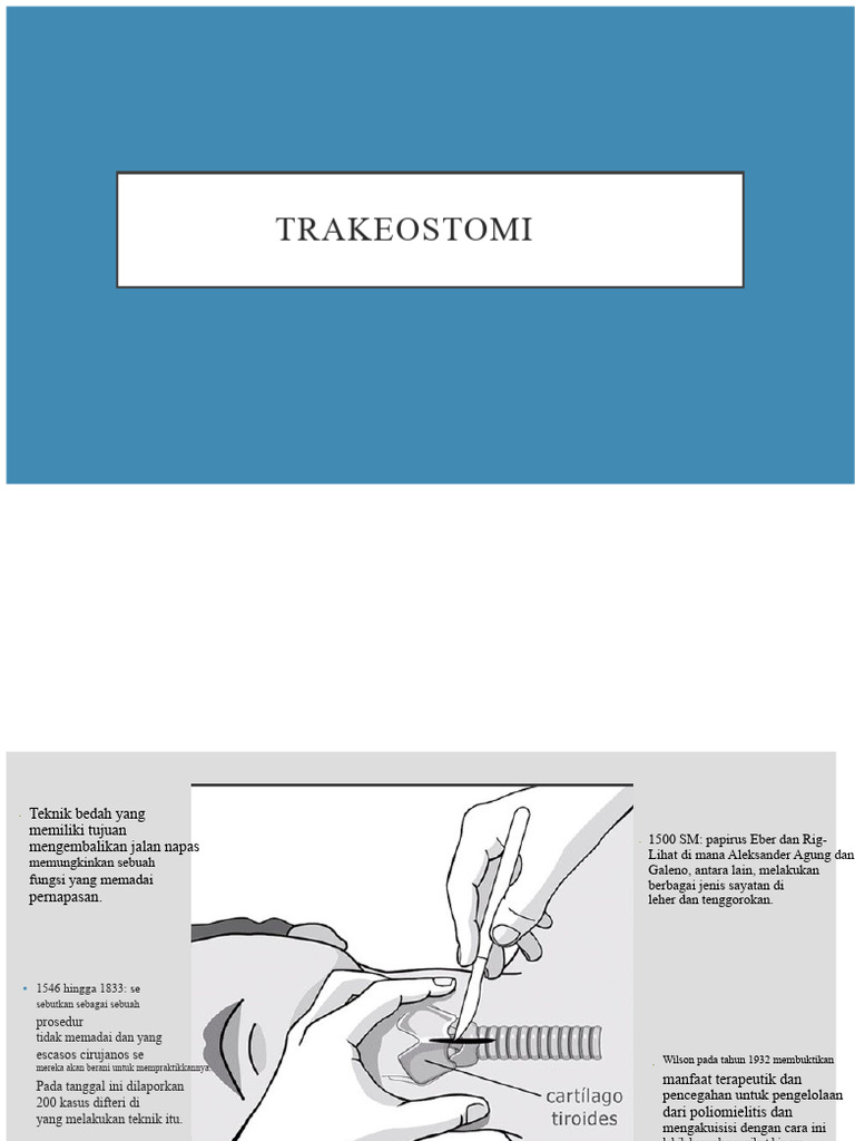 Indikasi dan Teknik Trakeostomi | PDF