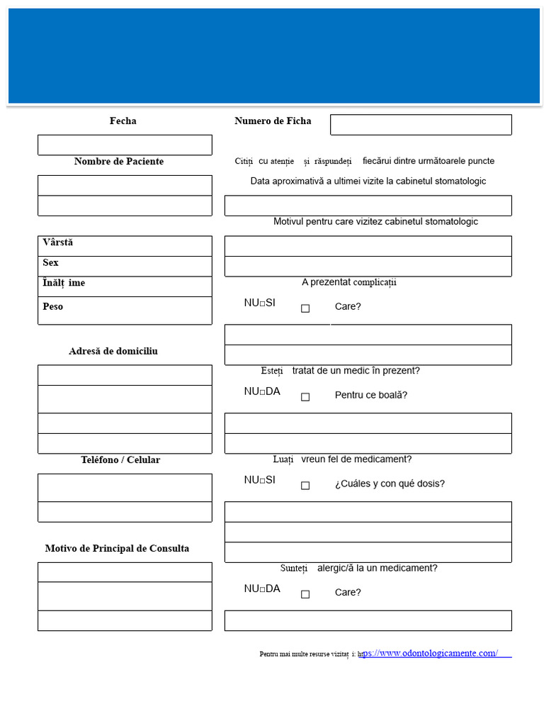 Model de Foaie de Consulta Medica | PDF
