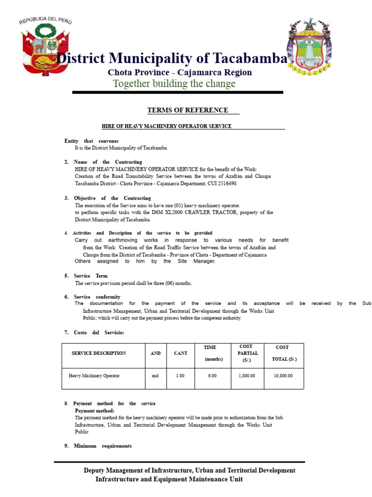 Heavy Machinery Operator Service Contract | PDF | Heavy Equipment ...