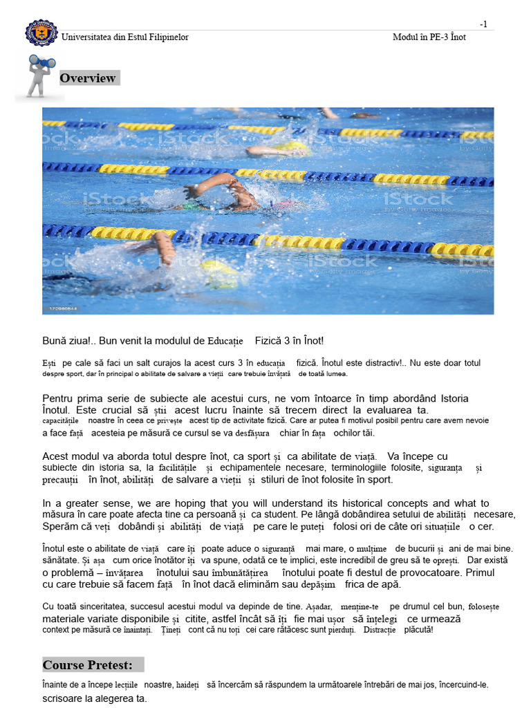 Module de Înot 1 | PDF