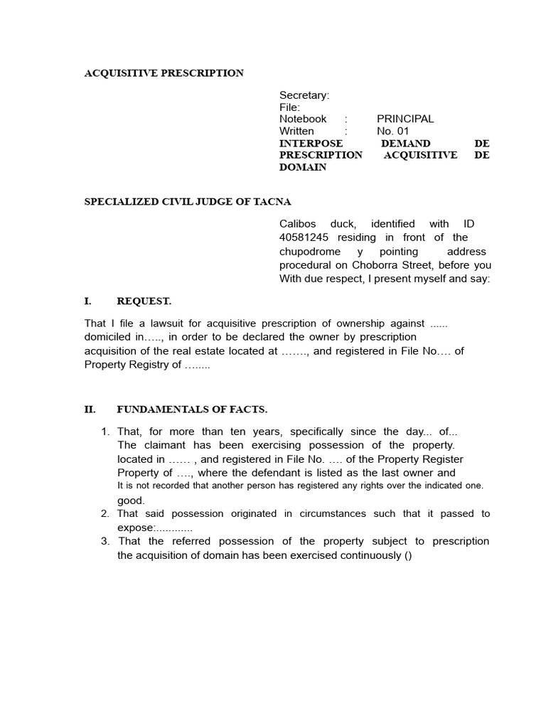Acquisitive Prescription | PDF | Statute Of Limitations | Adverse ...