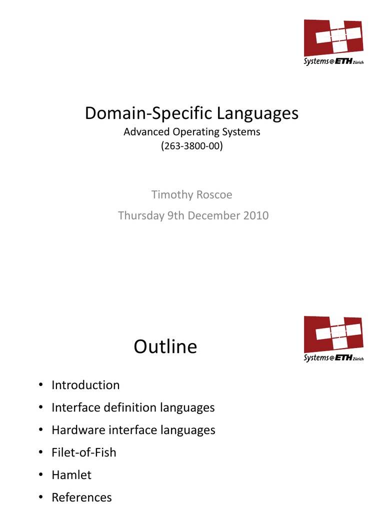 Domain Specific Languages: Ad Do Ti ST Advanced Operating Systems | PDF
