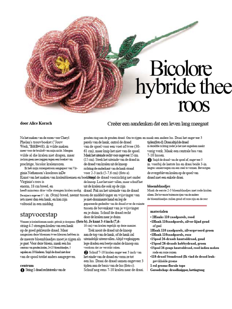 Beaded Flowers - Bi-Color Hybride Theeroos | PDF