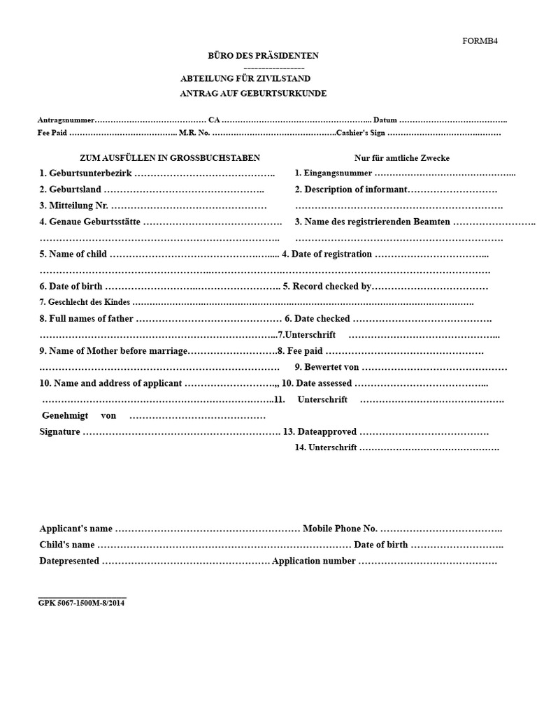 B4 Form | PDF
