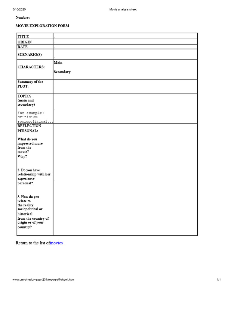 Movie Exploration and Analysis Form | PDF