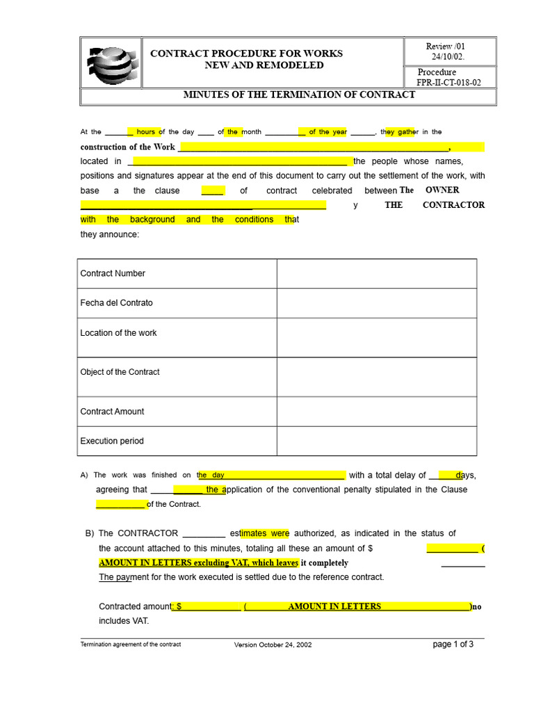 Final Settlement Minutes for Construction Contract | PDF | Receipt ...