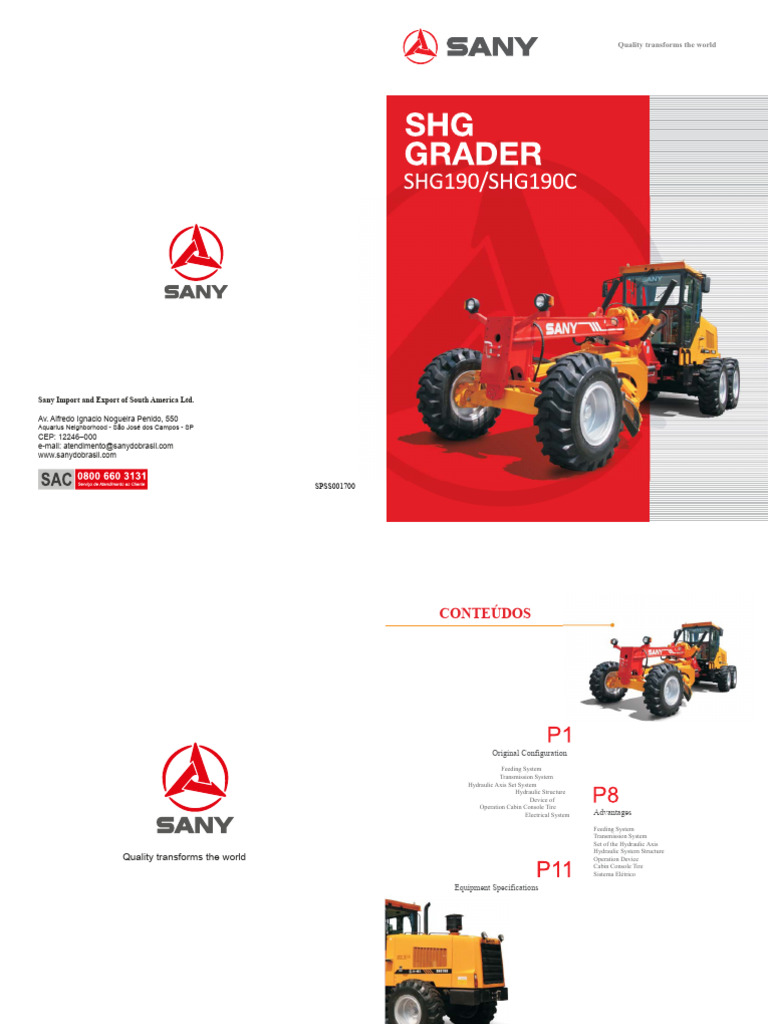 SHG Hydraulic Motor Grader Overview | PDF | Pump | Brake
