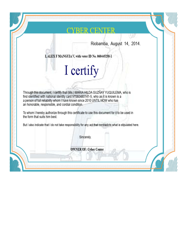 Certificate of Honorability | PDF | Authentication | Government And ...