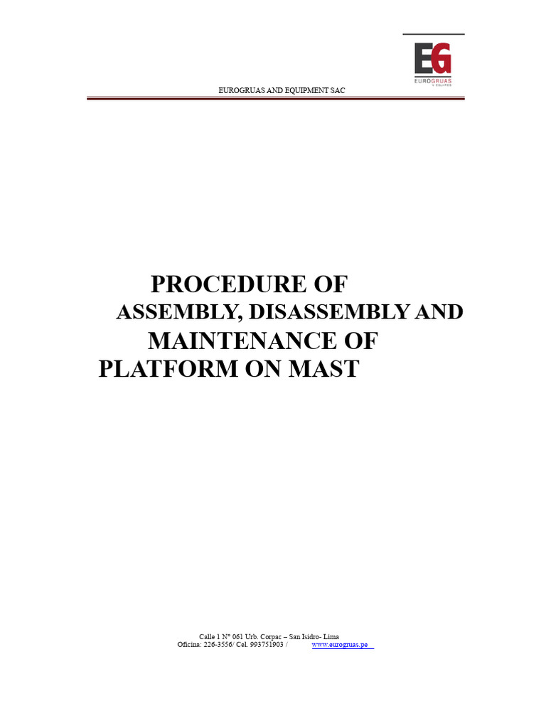 Platform Assembly and Maintenance Guide | PDF | Crane (Machine) | Truck