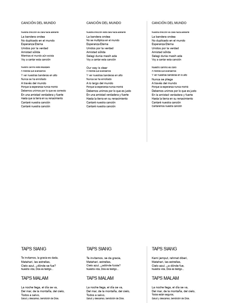 Canción del Mundo: Esperanza y Unidad | PDF