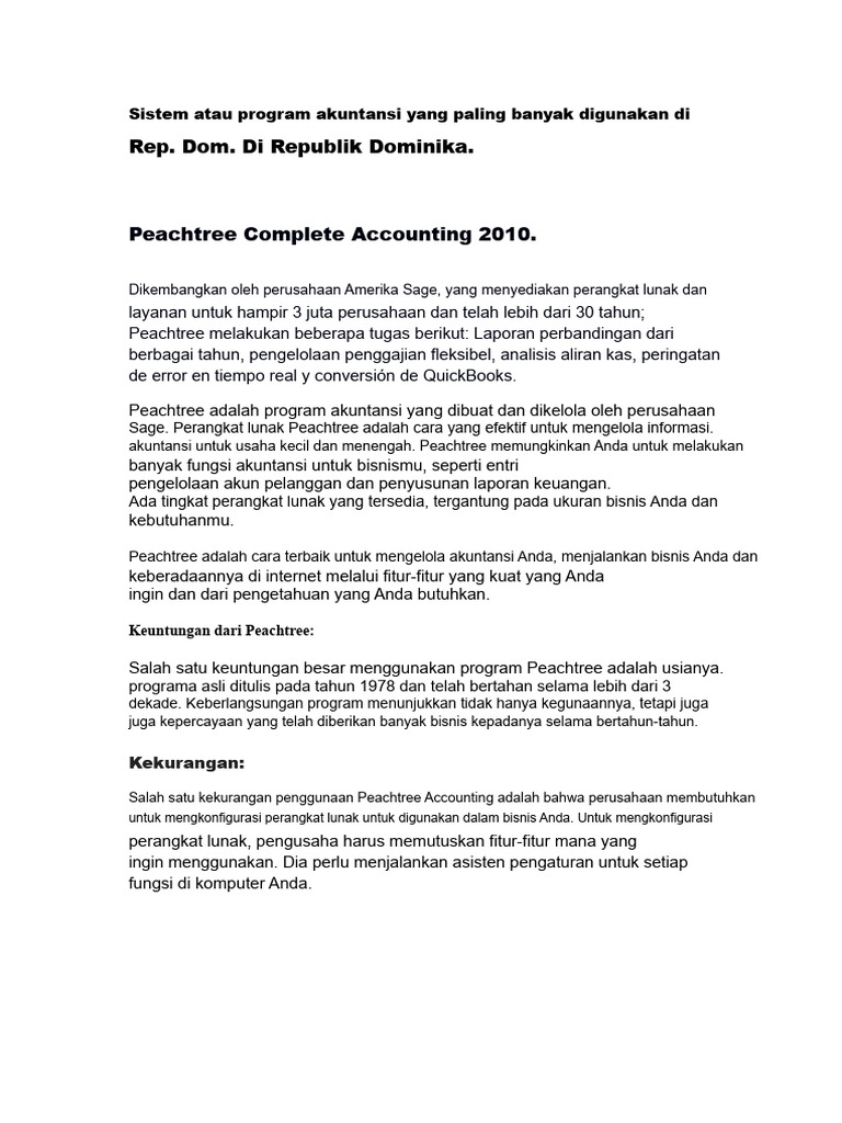 Perbandingan Software Akuntansi Terbaik di Rep. Dom. | PDF