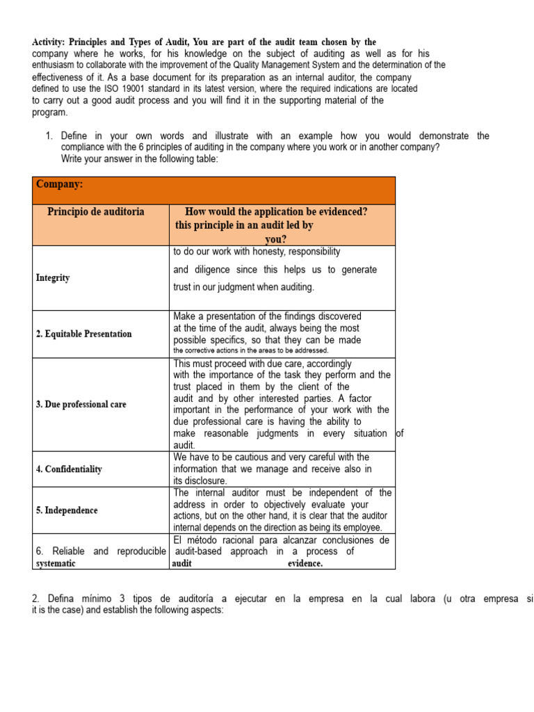 Audit Principles and Types Explained | PDF | Audit | Quality Management ...