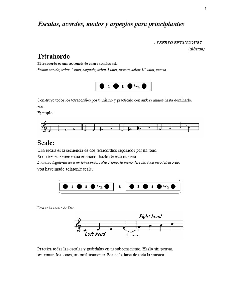 Escalas y Acordes para Principiantes | PDF | Acorde (Música) | Escala ...