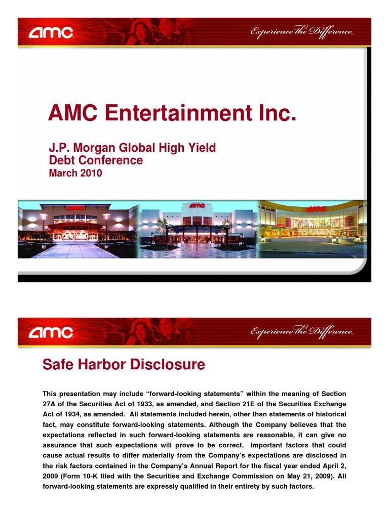 AMC Entertainment Debt Conference Overview | PDF | Movie Theater | Free ...