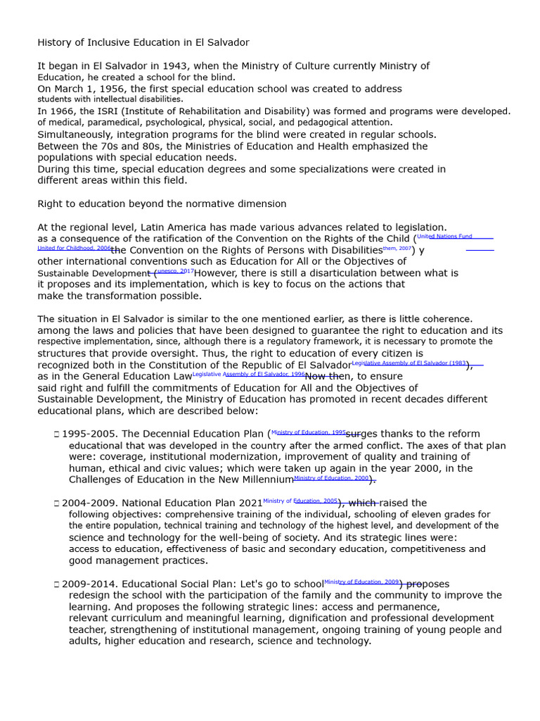 4 - Material History of Inclusive Education in El Salvador | PDF ...