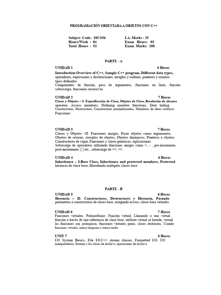 Notas Sobre Programación Orientada A Objetos Con C++ | PDF | C ...