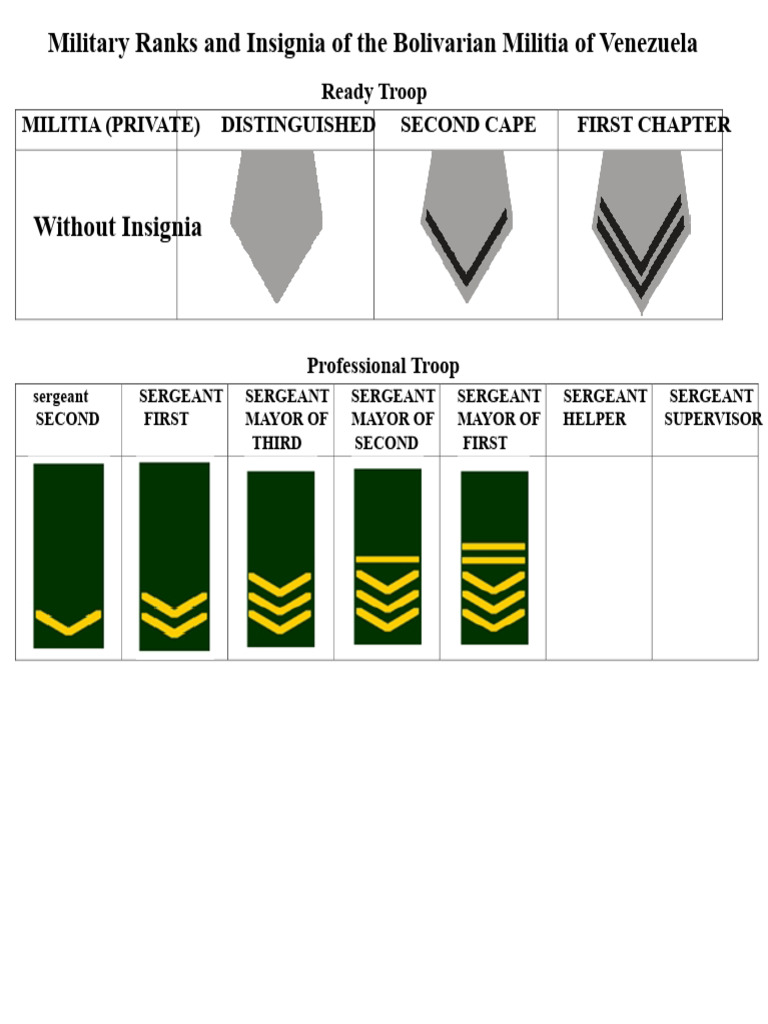 Military Ranks of Venezuelan Militia | PDF