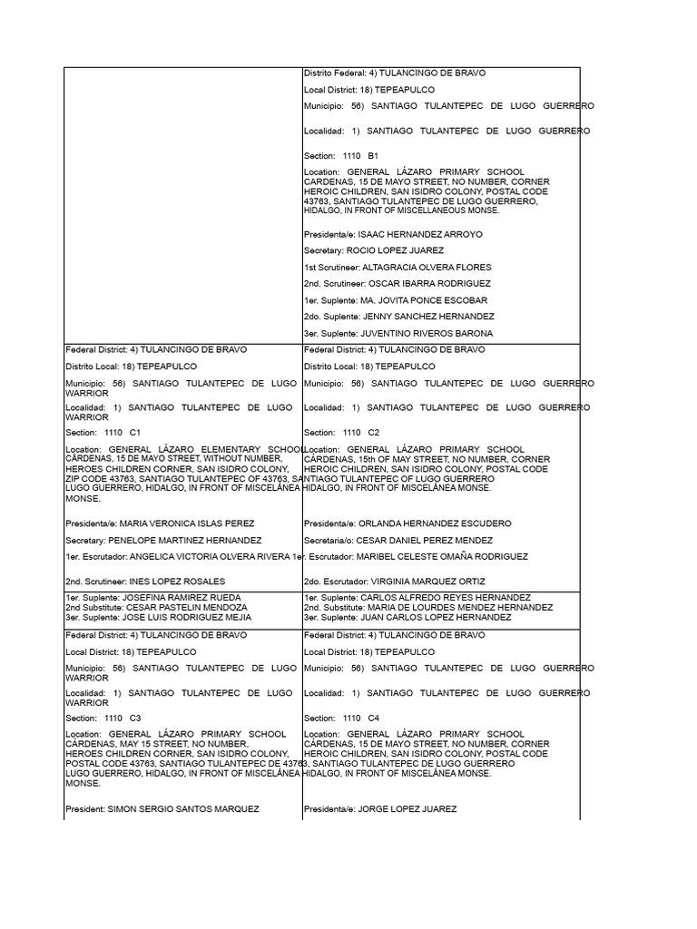 Format of ENCARTE SANTIAGO TULANTEPEC DE LUGO GUERRERO | PDF