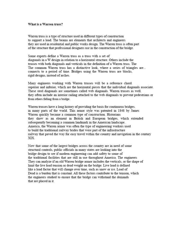 What is a Warren truss? | PDF
