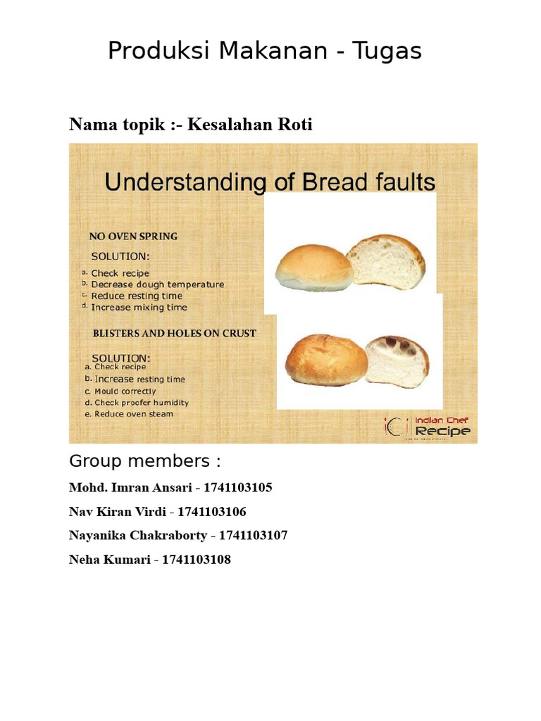 Kesalahan dalam Proses Pembuatan Roti | PDF