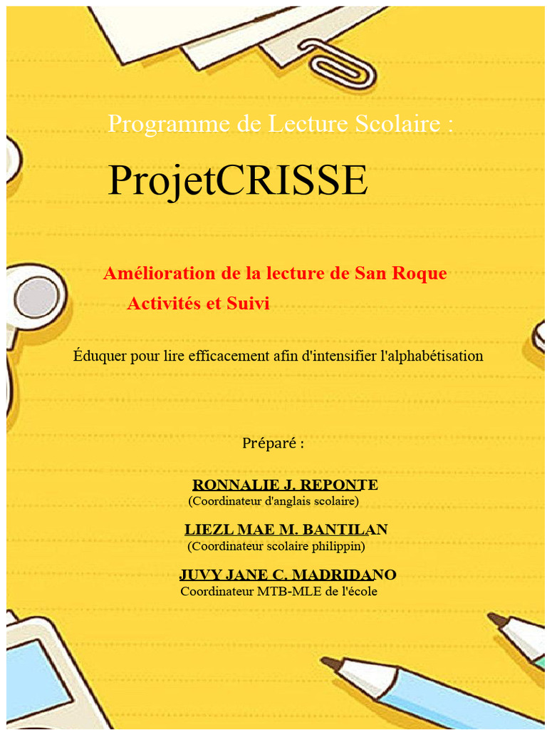 Amélioration de la Lecture à San Roque | PDF | Apprentissage | Sciences ...