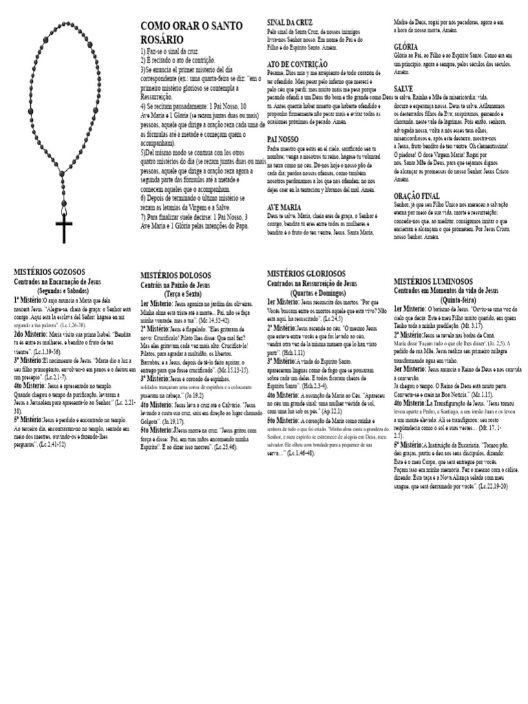 Como Orar o Santo Rosário | PDF | Rosário | Jesus