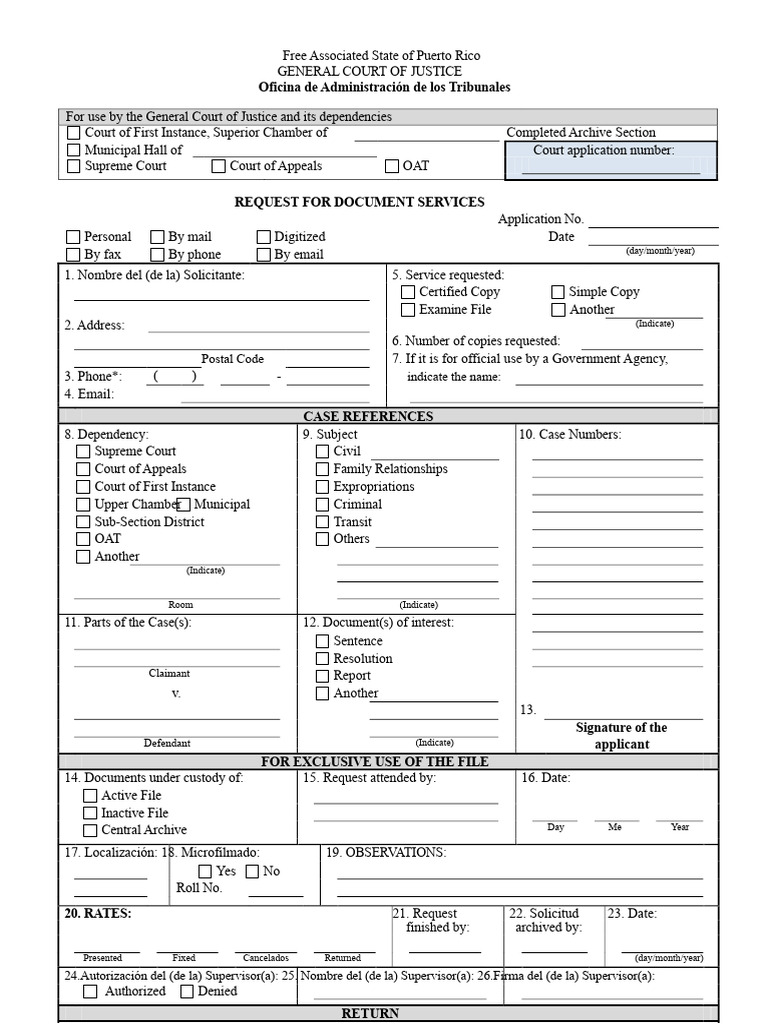 OAT 85 Document Service Request Form | PDF | Judiciaries | Public Law