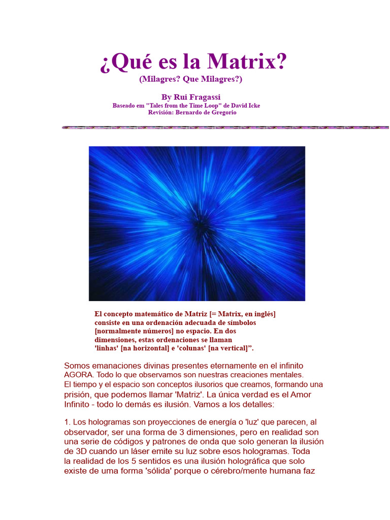 La Ilusión de la Matrix y la Realidad | PDF | Holografía | Mente