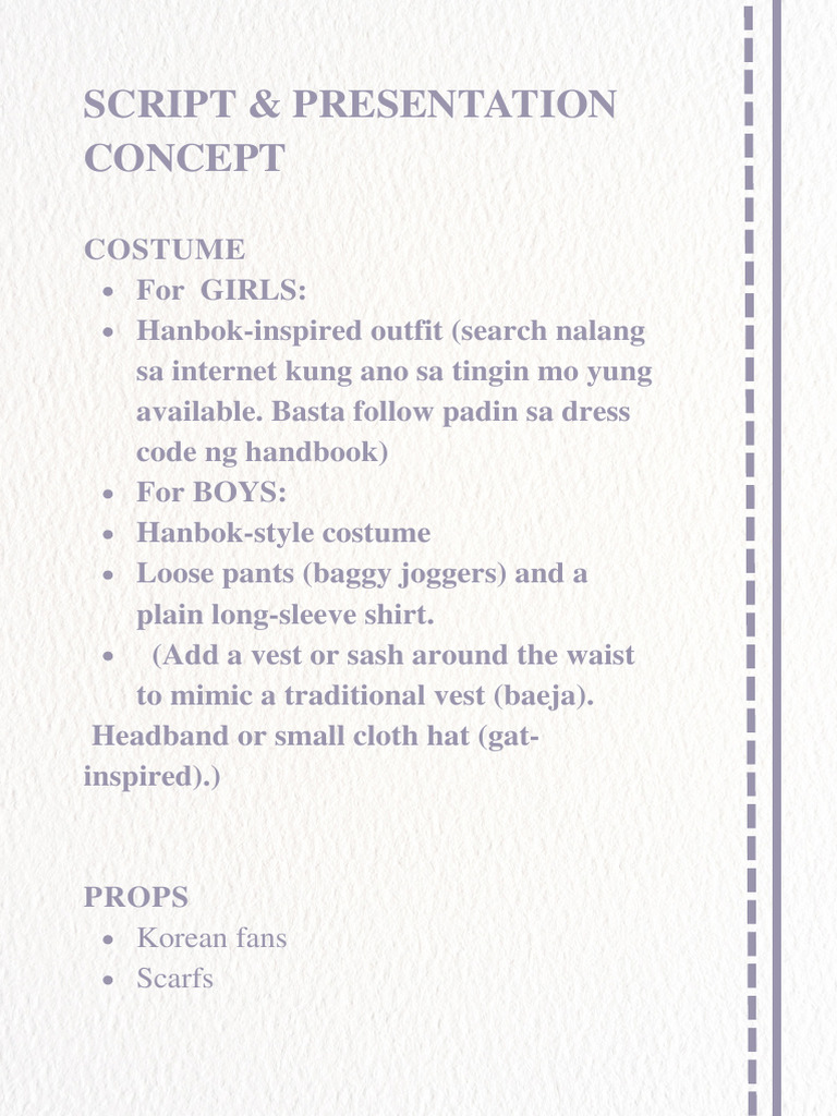 Script For Music Group 6 | PDF | Dances | Performing Arts