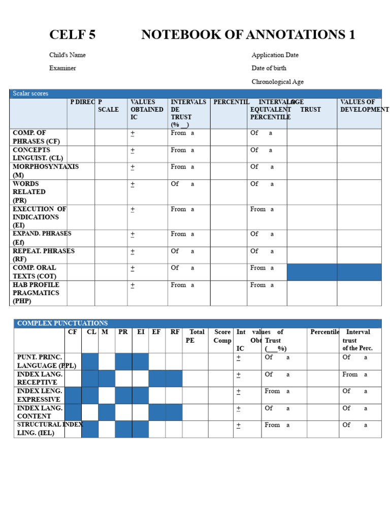 CELF 5 Annotation Notebook Guide | PDF | Linguistics | Human Communication