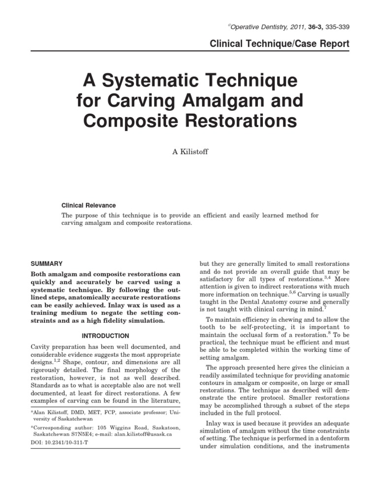 Amalgam Carving Technique Anatomical Terms Of Location Dental Anatomy Free 30day Trial
