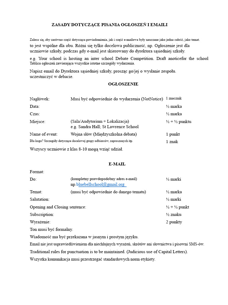 Pisanie E-Maili I Powiadomień | PDF