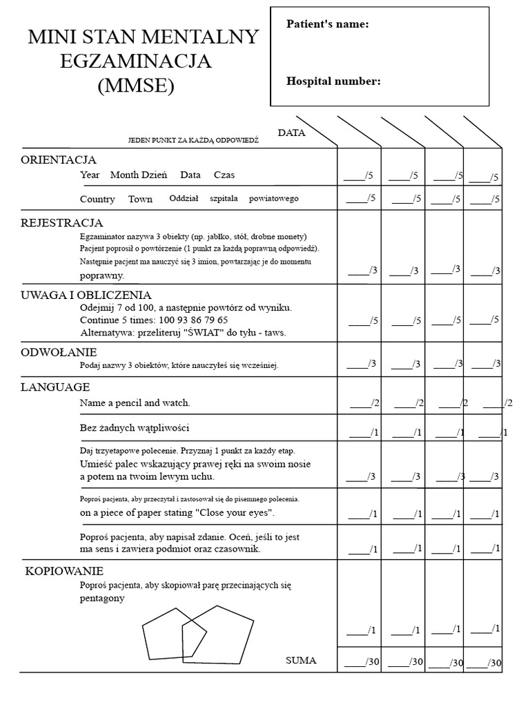 Mini Mental State Evaluation | PDF
