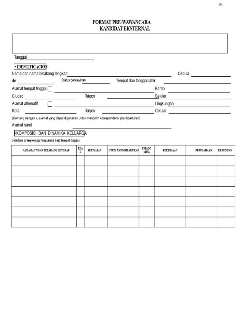 Format Pra Wawancara | PDF