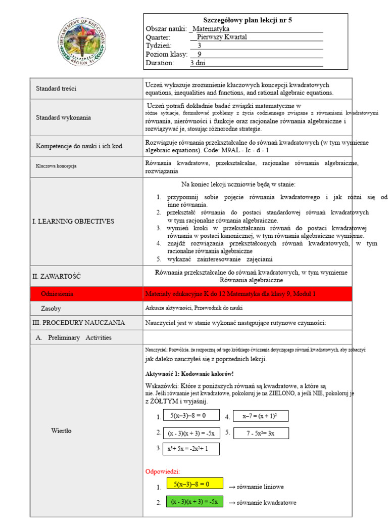 LP EXEMPLAR Matematyka 9 | PDF
