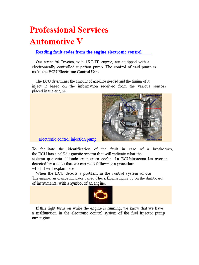 Toyota KZJ90 ECU Fault Code Guide | PDF | Gear | Vehicle Parts