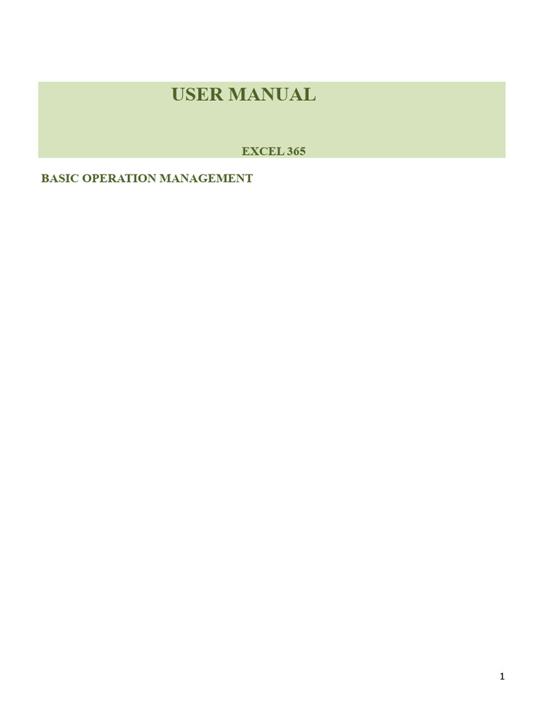 Excel 365 Basic Operations Guide | PDF | Spreadsheet | Microsoft Excel