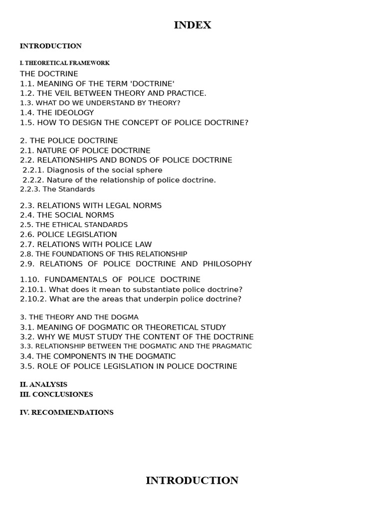 INTRODUCTION Police Doctrine | PDF | Knowledge | Theory