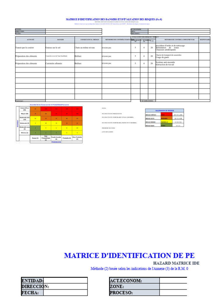 Matrice d'Évaluation des Risques 6x6 | PDF | Sécurité
