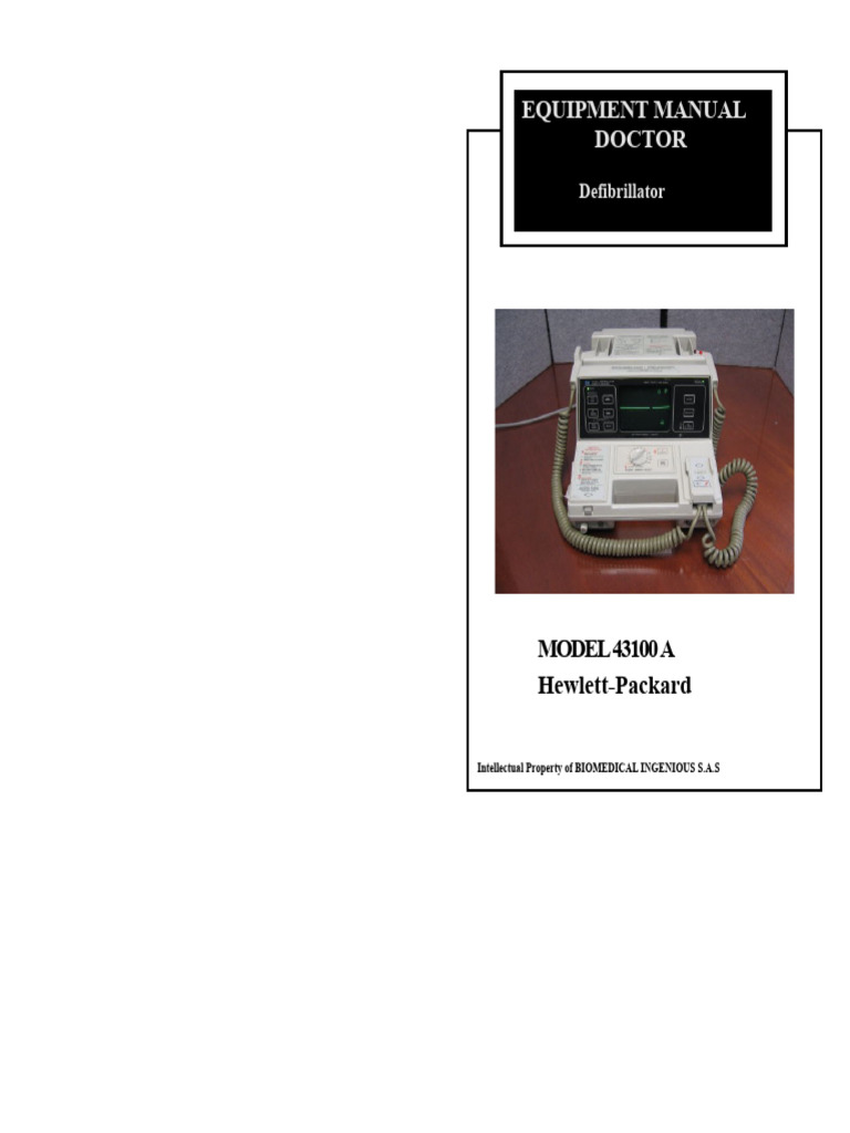 Defibrillator Model 43100A Manual | PDF | Electrocardiography | Electricity