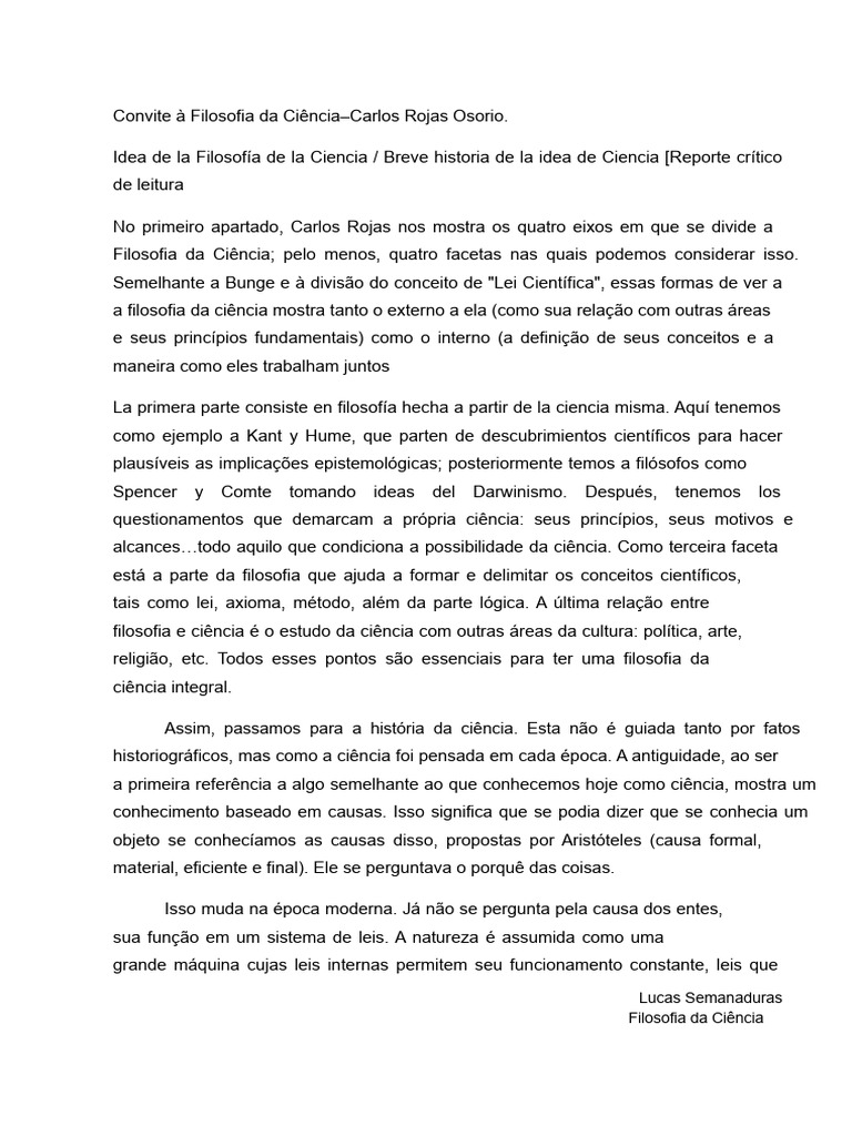 Convite à Filosofia da Ciência | PDF | Science | Conhecimento