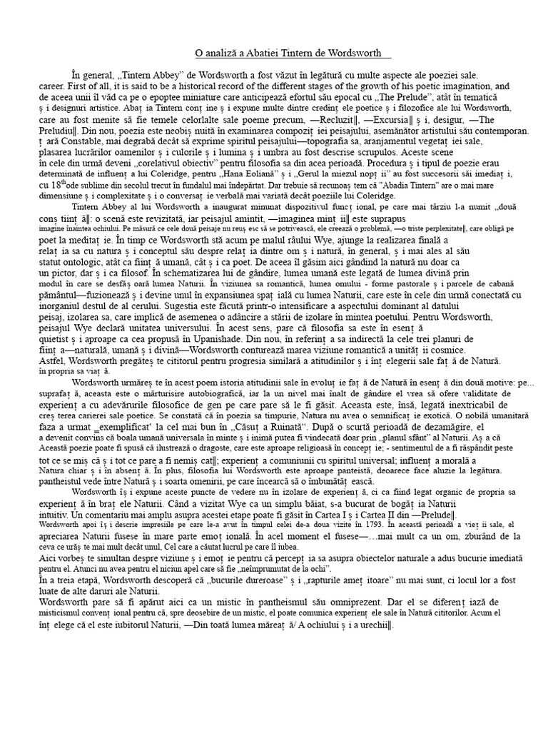 Abația Tintern de William Wordsworth | PDF
