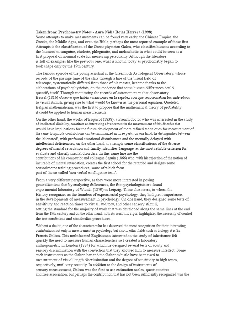History of Psychometry and Intelligence Testing | PDF | Psychometrics ...