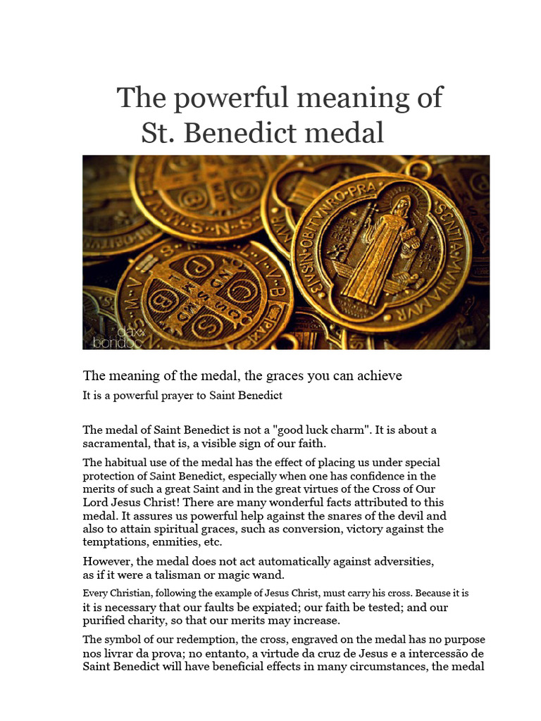 Meaning and Protection of St. Benedict Medal | PDF | Jesus | Garlic