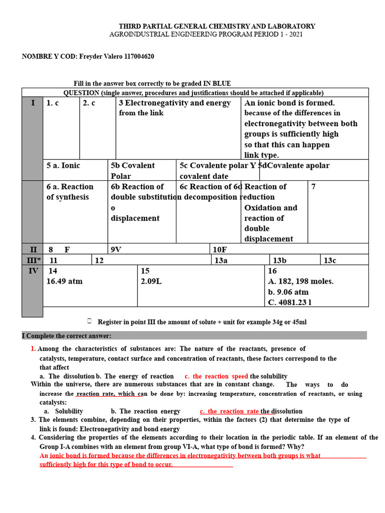 Chemistry Lab Exam Guide 2021 | PDF | Chemical Polarity | Chemical ...