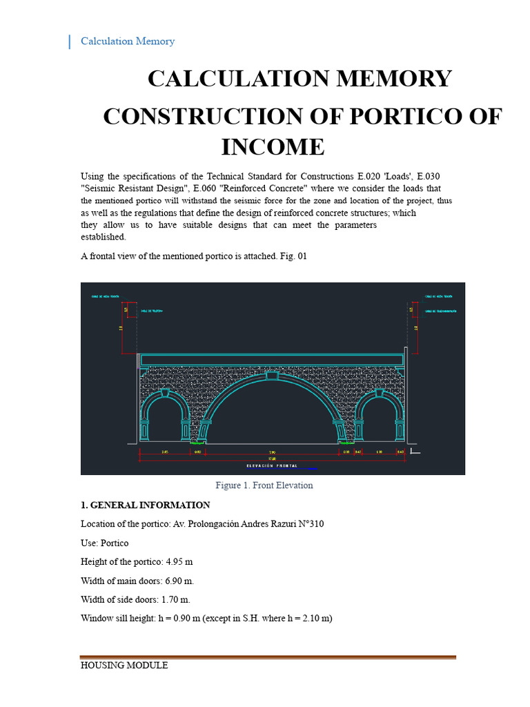 Seismic Design Calculation Memory | PDF | Masonry | Wall