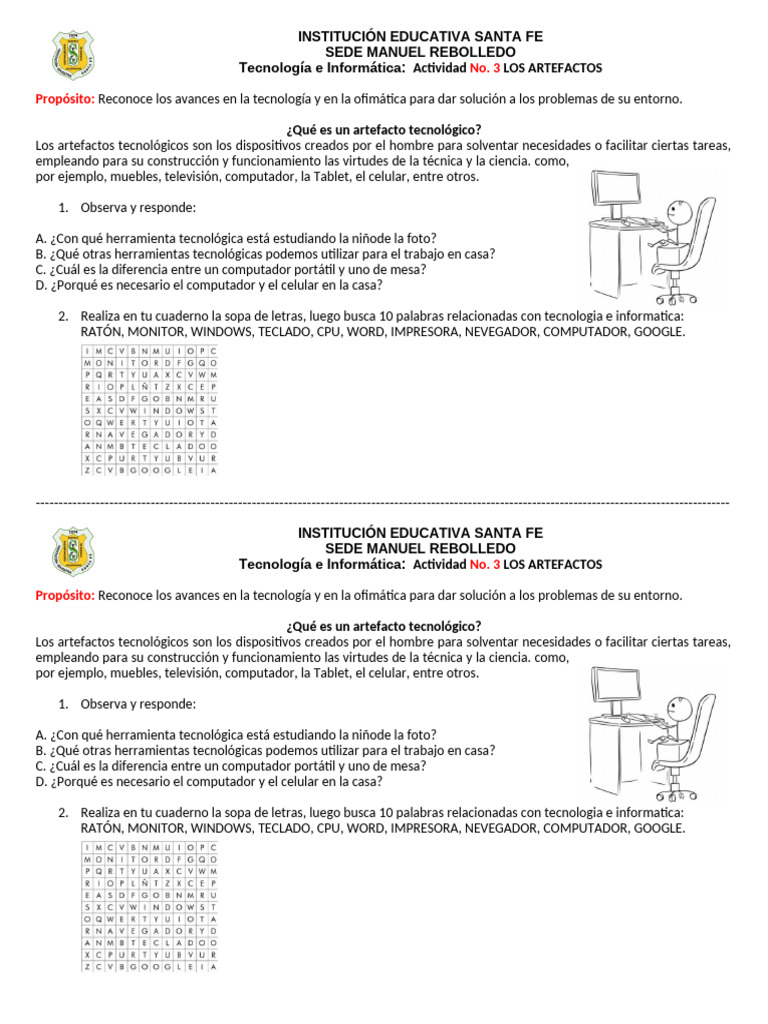 Actividad N°3 TECNOLOGIA E INFORMATICA | PDF | Informática | Hardware ...