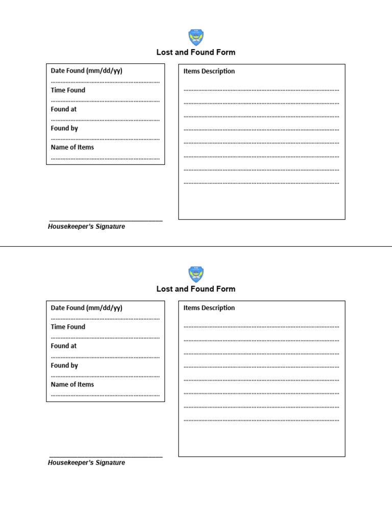 Lost and Found Form Template | PDF