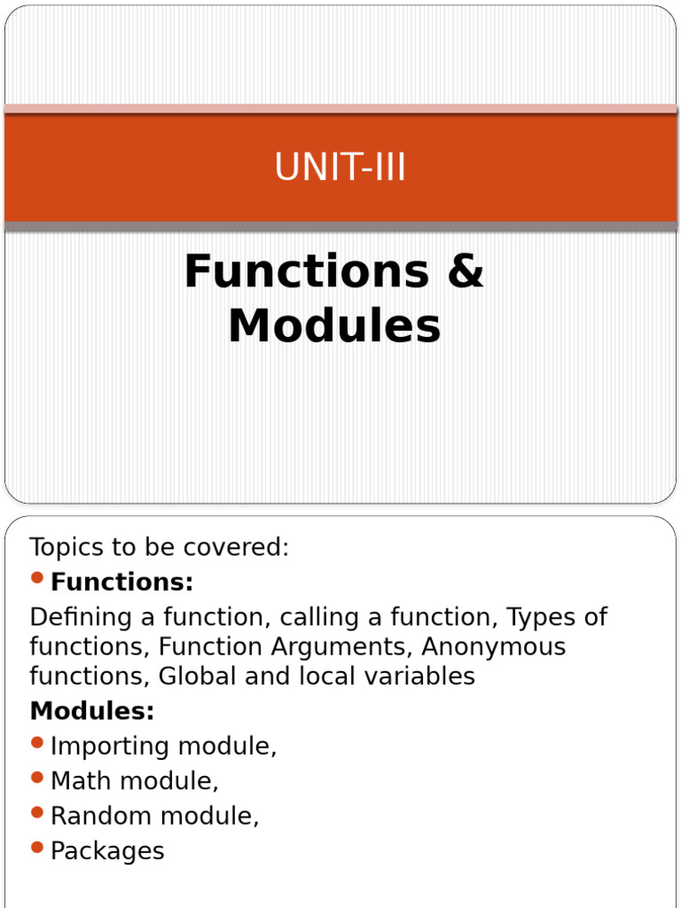 Python Functions and Modules Overview | PDF | Parameter (Computer ...